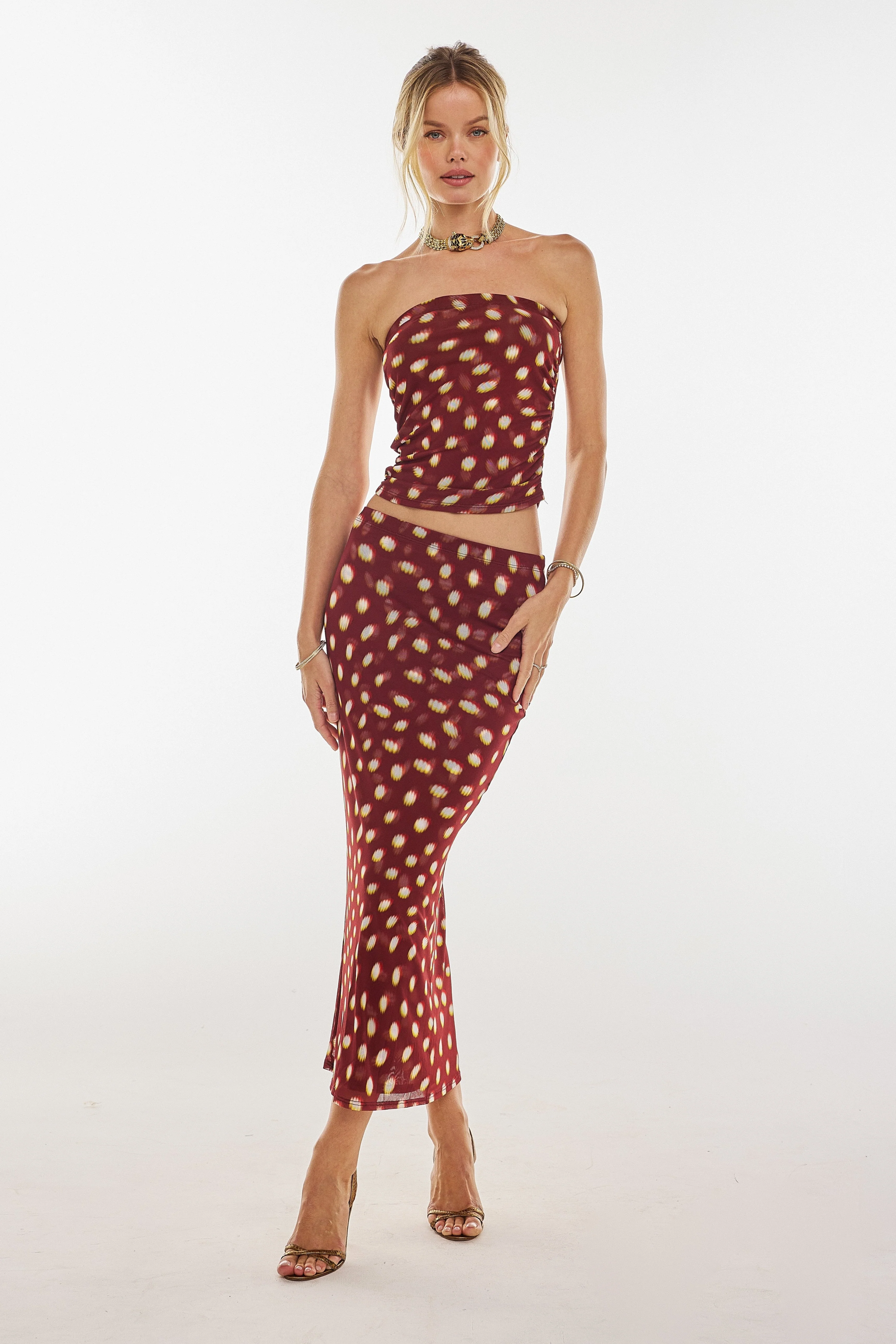 Bonnie Mesh Top in Spice - Image 2