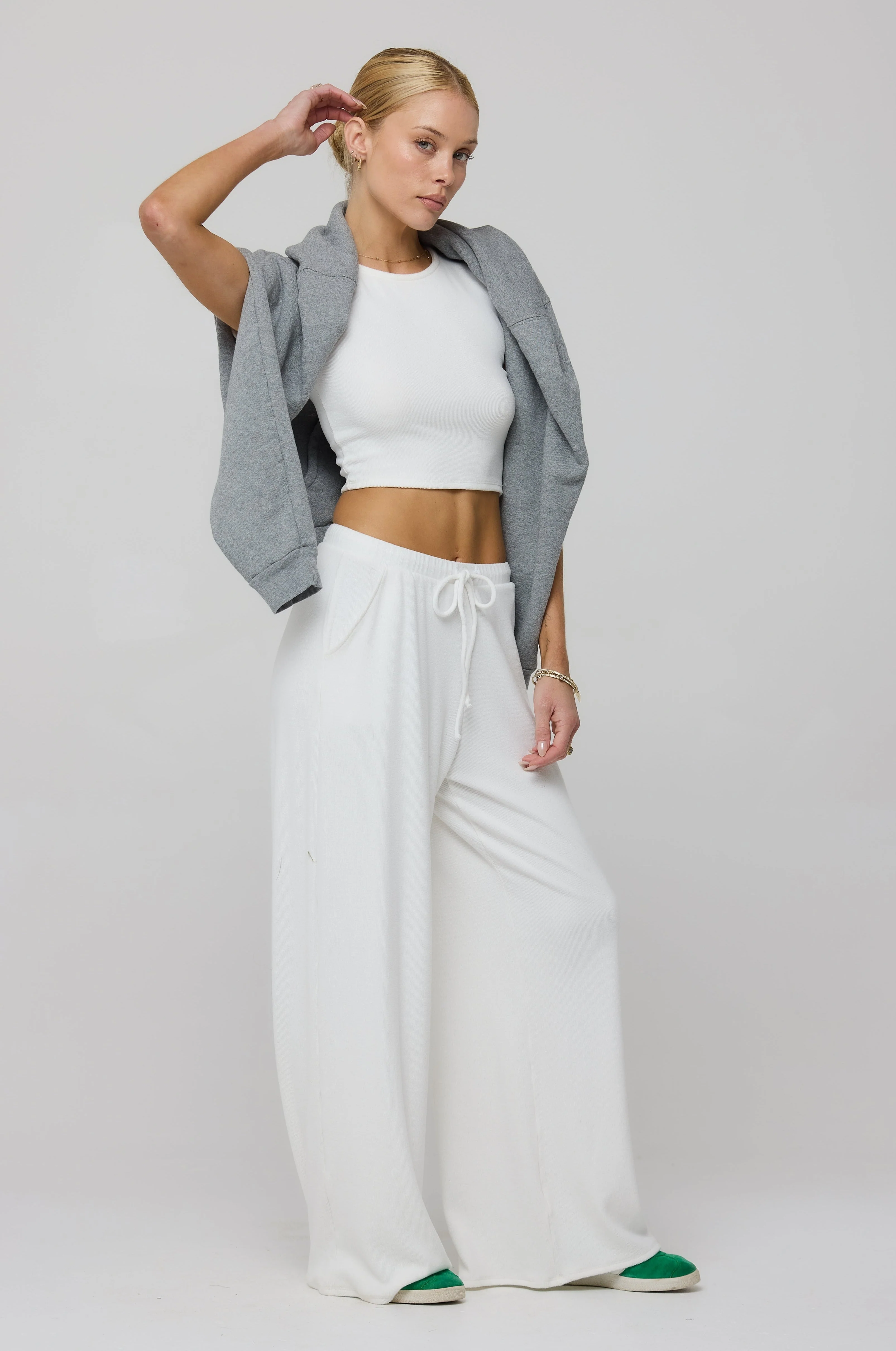 Chase Rib Pant in White - Image 6