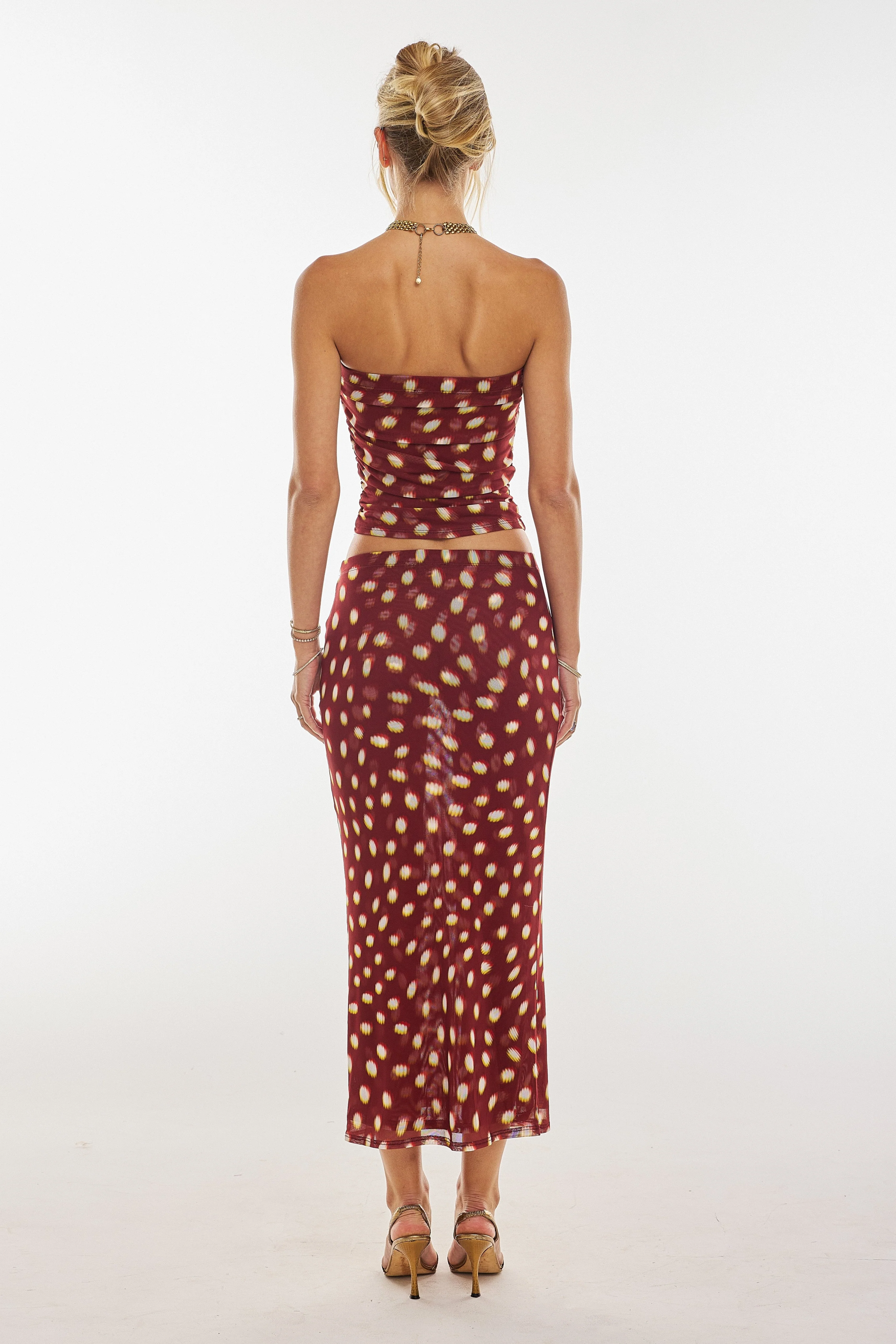 Clyde Mesh Skirt in Spice - Image 3