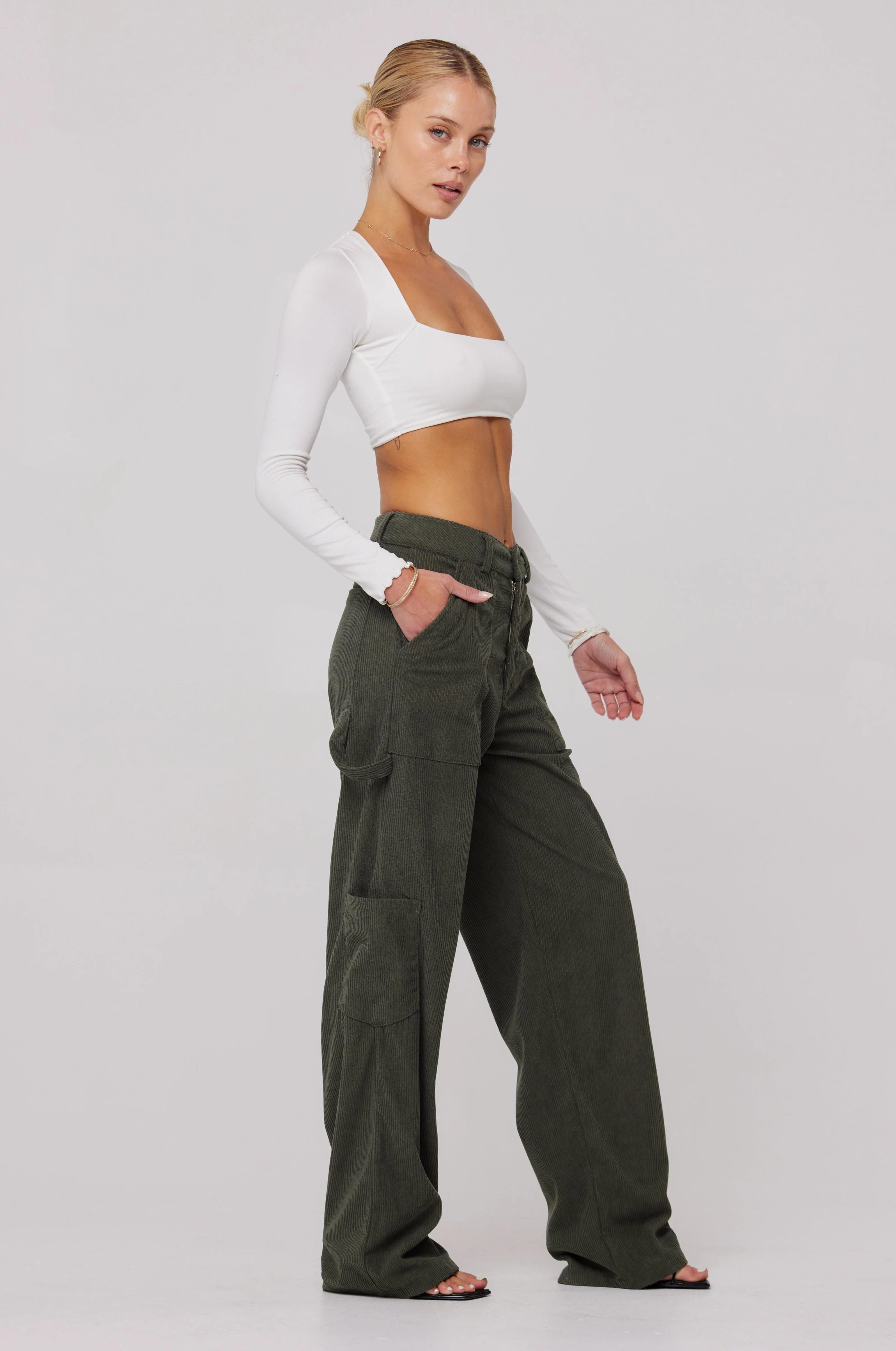 Elsa Cargo Pant in Pine - Image 4