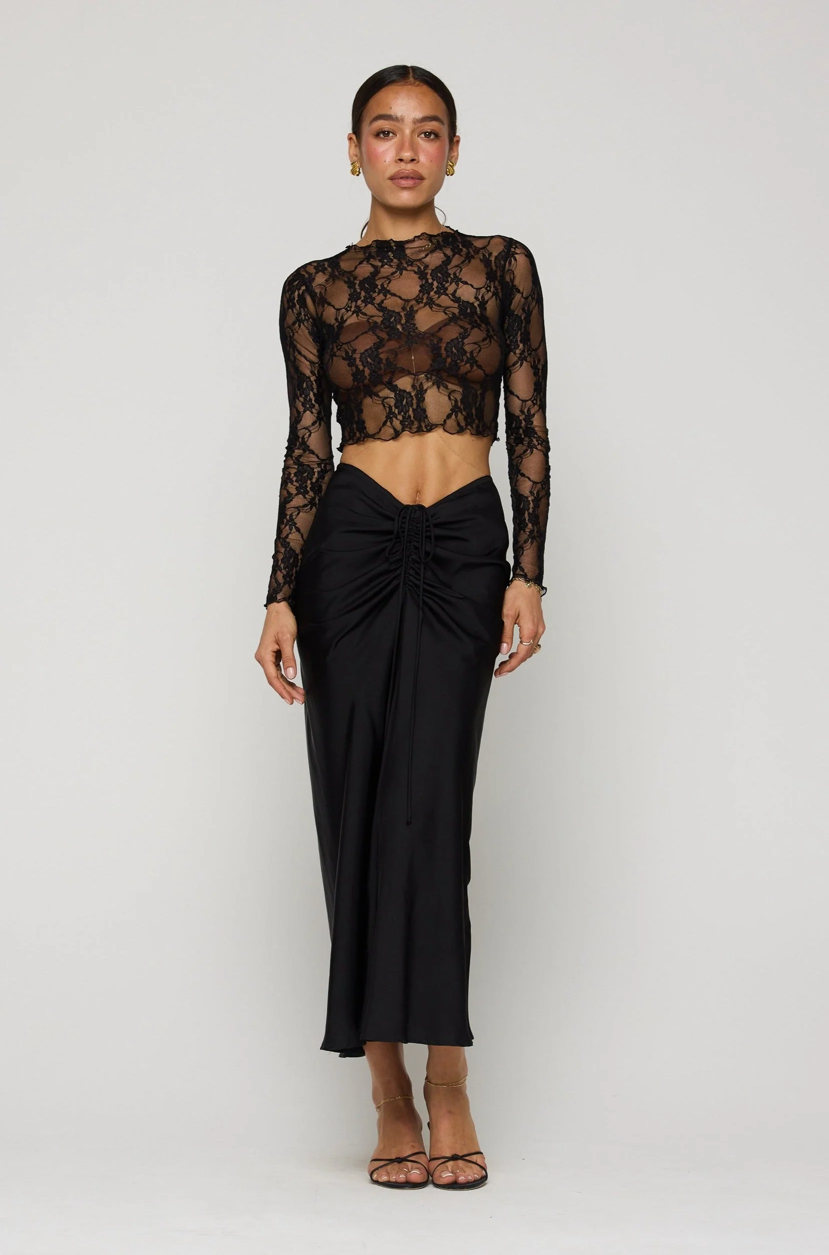 Ida Lace Top in Black Lace