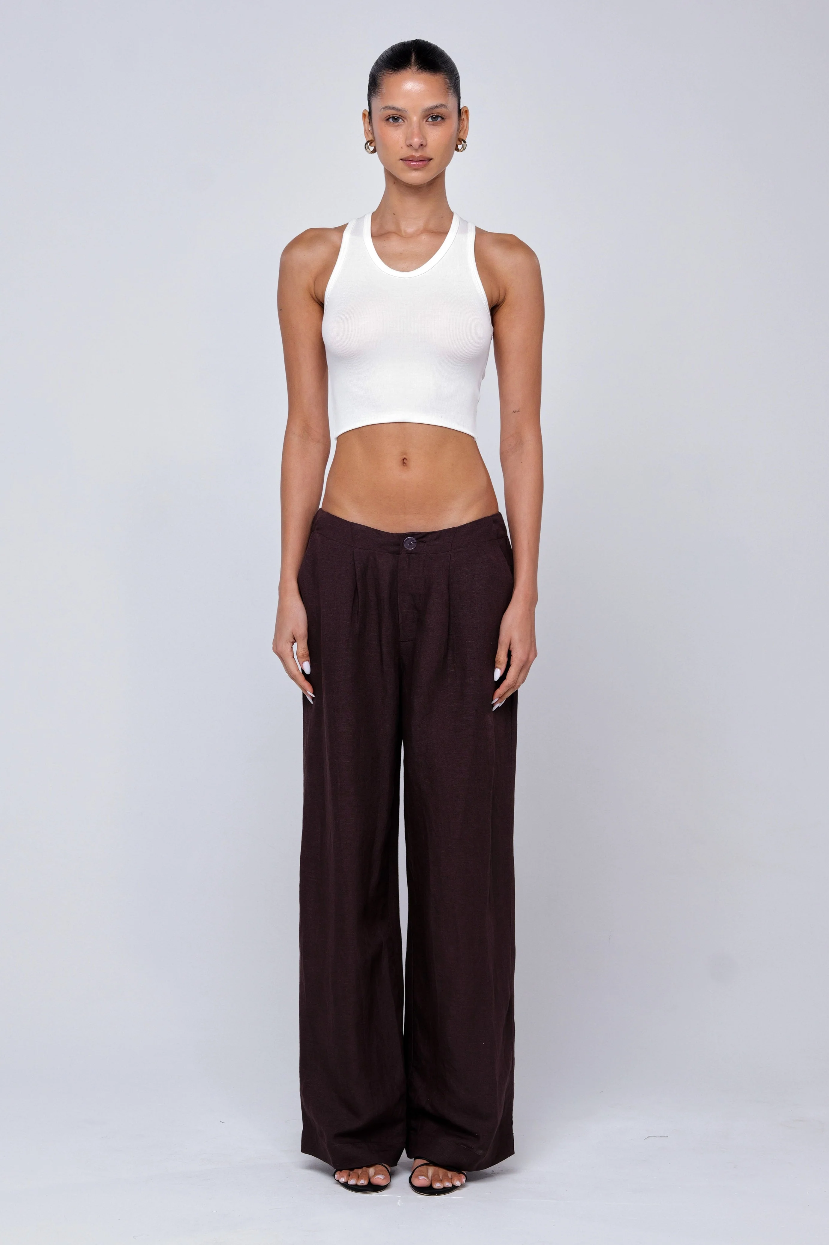Malcolm Trousers in Brown Linen - Image 3