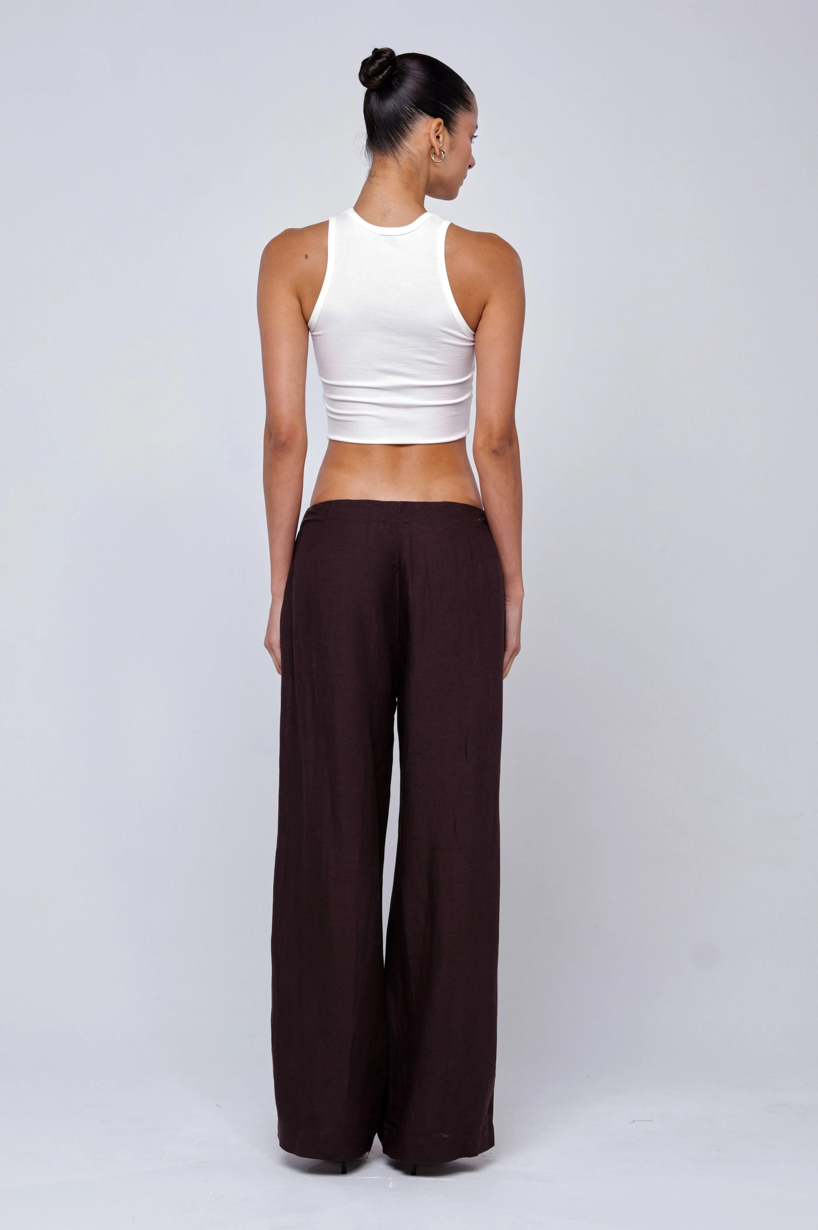 Malcolm Trousers in Brown Linen - Image 4