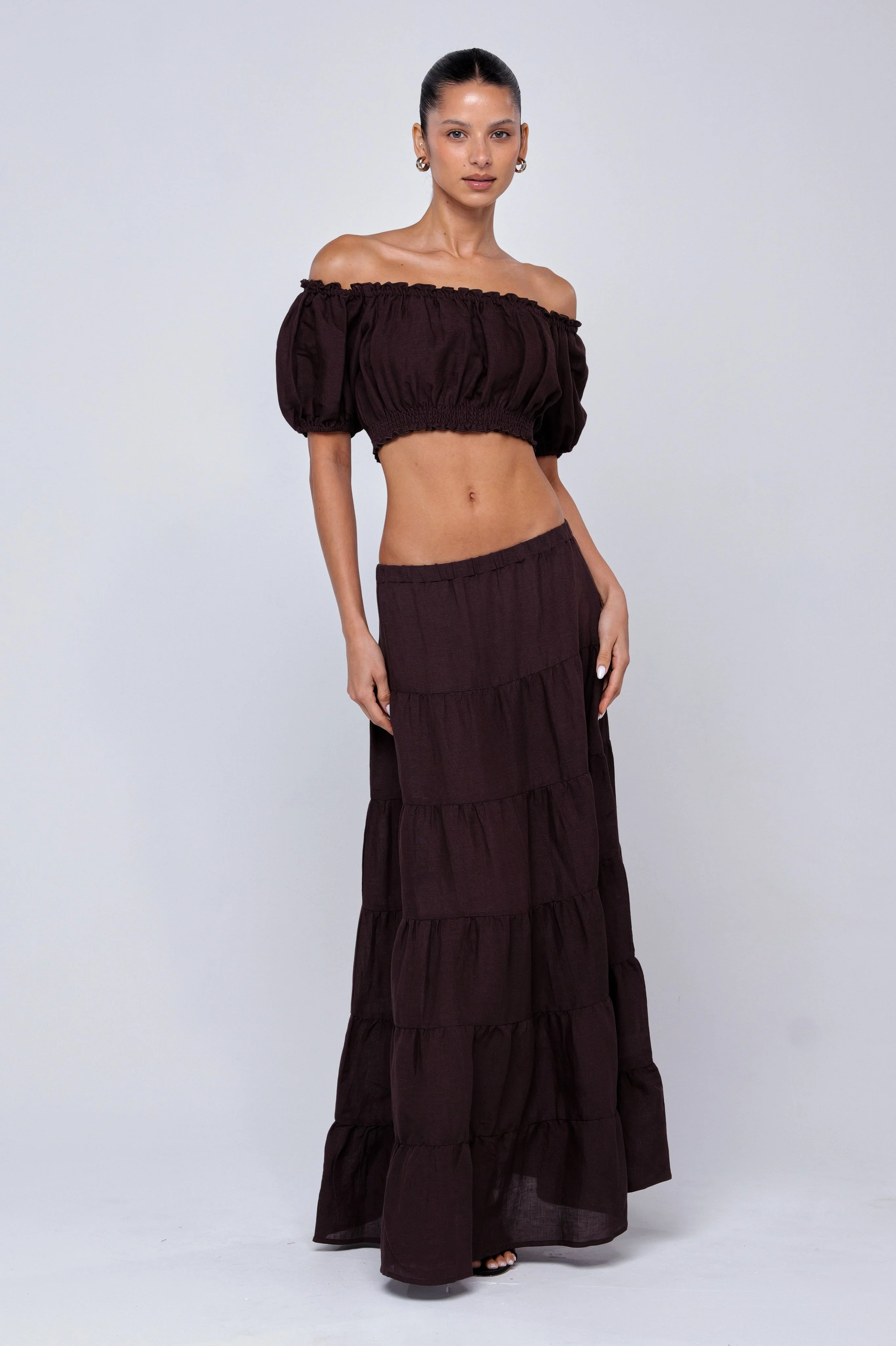 Saige Top in Brown Linen - Image 5