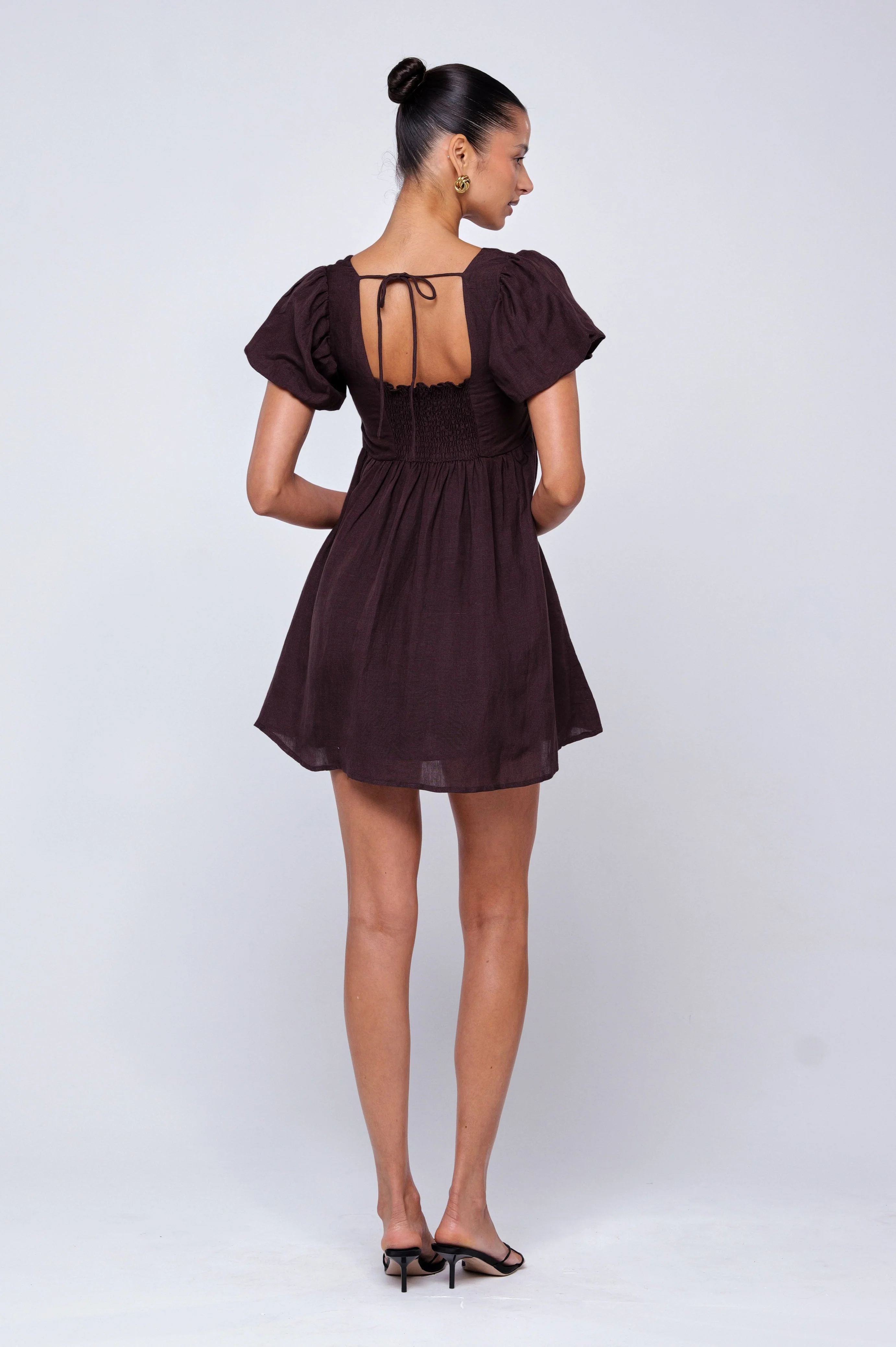 Shay Mini in Brown Linen - Image 3