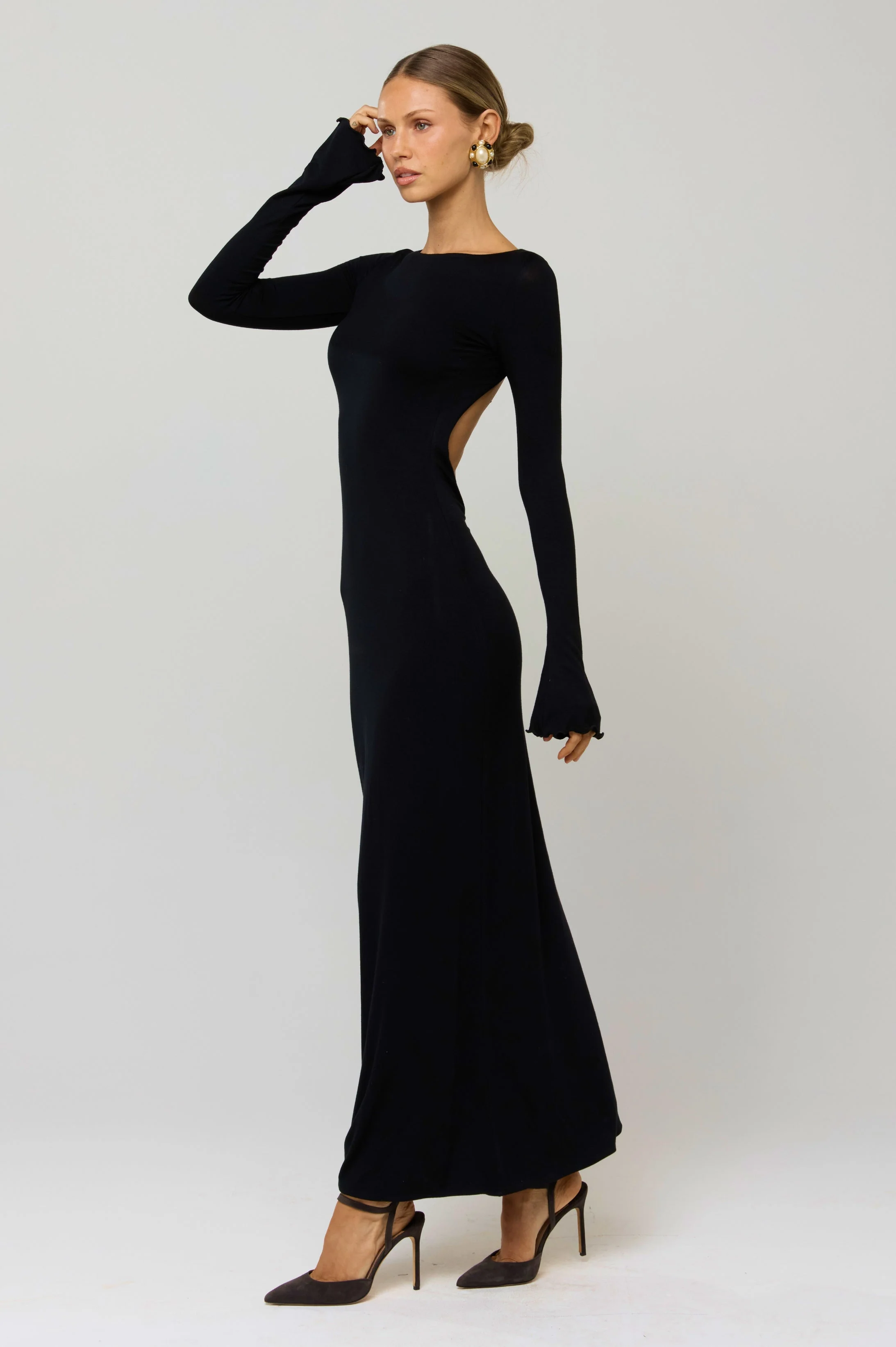 Sylvia Dress in Black Knit - Image 3