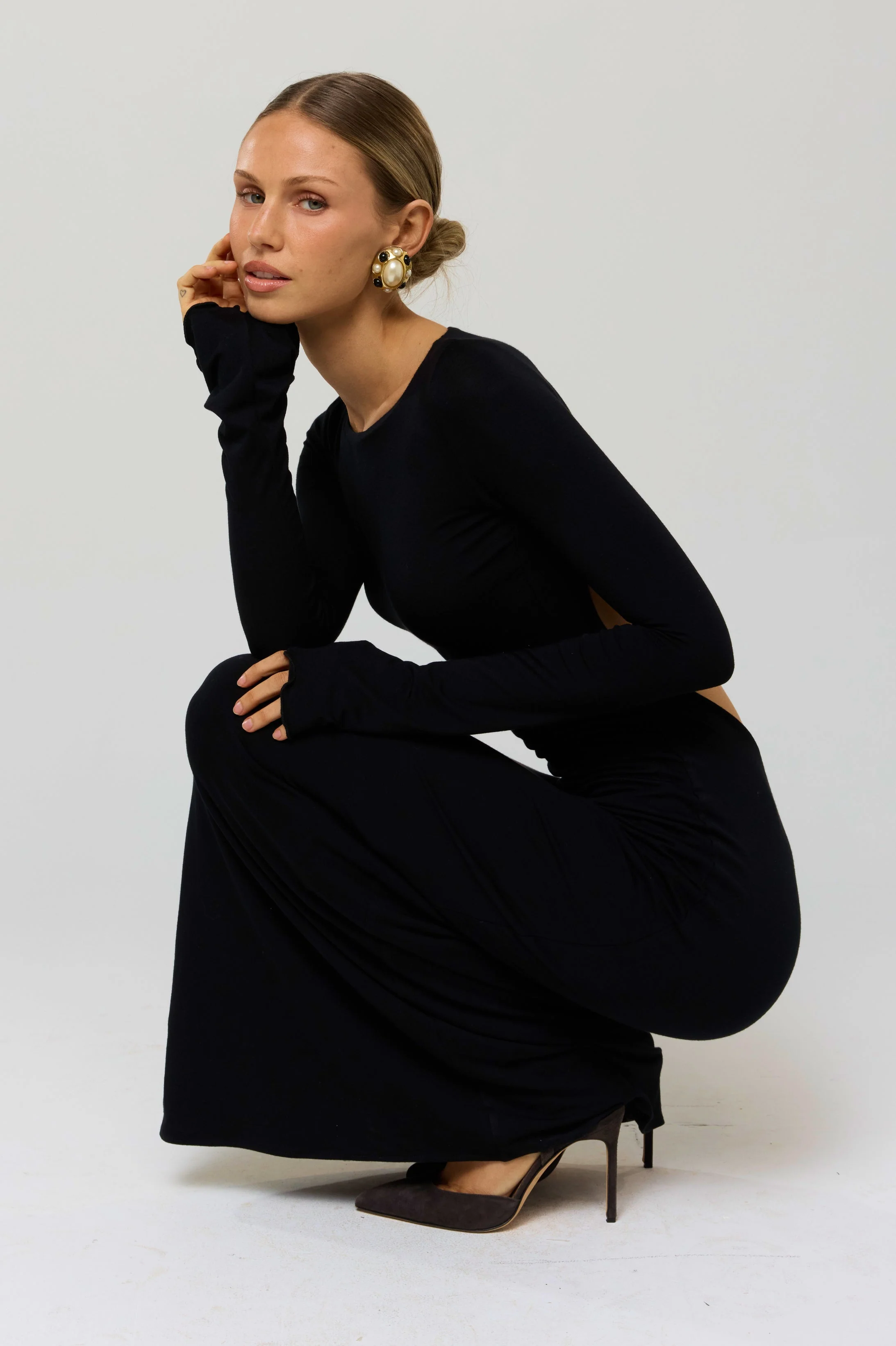 Sylvia Dress in Black Knit - Image 5